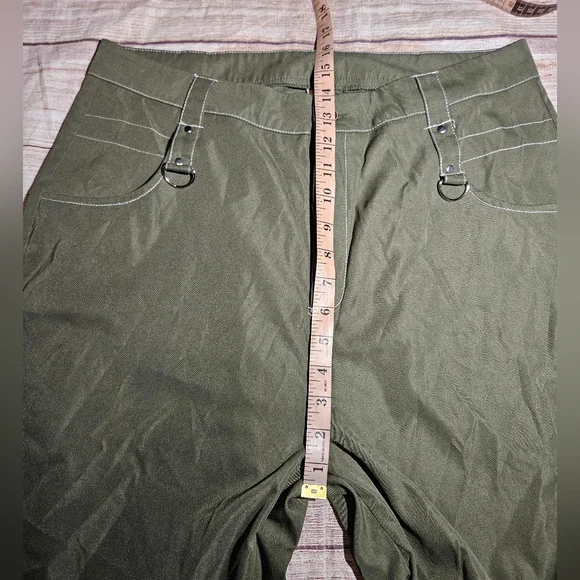 Romwe Fairycore Skull Print Green Wide Leg Cargo Pants - Picture 7 of 10